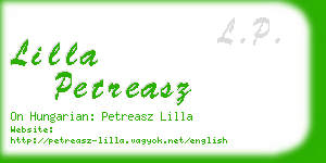 lilla petreasz business card